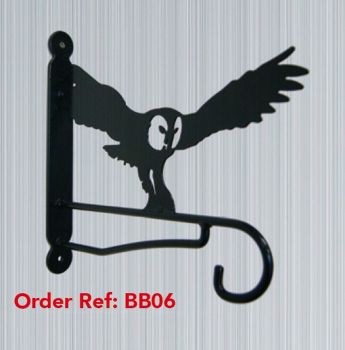 Owl Feature Bracket - Steel Hanging Basket Holder - Steel - H33 cm
