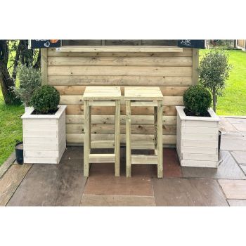 Garden Bar Stool (Set of 2) - Timber - L38 x W36.5 x H80 cm