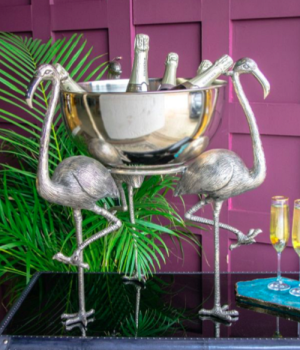 Flamingo Champagne Bucket - Aluminium - L50 x W50 x H60 cm