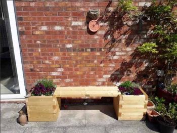 Suffolk Double Planter Bench (Painted Wooden Planter - Choice of Colours Available) - L180 x W40 x H40 cm