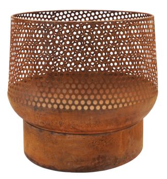 Outdoor Buttermere Basket Fire Pit - Metal - L40.5 x W40.5 x H39 cm - Rust