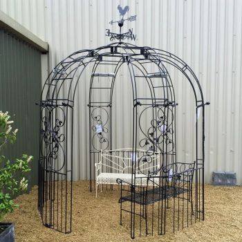 Flower Traditional 6 Sided and Panels - (Includes Ground Spikes) - Bare Metal/Ready to Rust - W244 x H256 cm