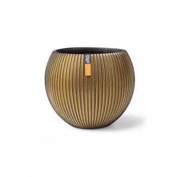 Vase ball Groove 18x15 black gold