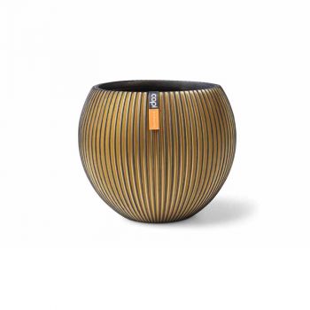 Vase ball Groove 21x19 black gold