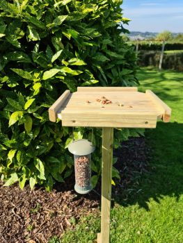Wild Garden Bird Table, Bird Feeder, Bird Seed Table - Scandinavian Redwood - L12 x W12 x H150 cm - Minimal Assembly Required