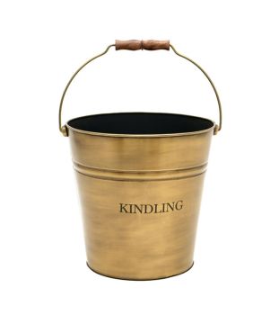 Kindling Bucket - Iron - L33 x W30.5 x H30.5 cm - Brass
