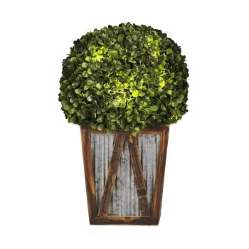 Solar Powered PreLit Artificial Topiary - Brown - 29 x 46 x 46 cm