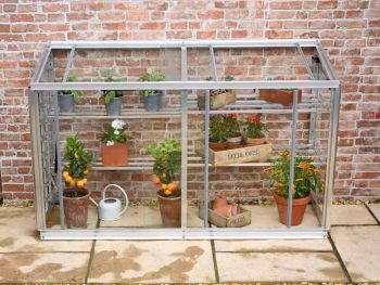 Harlow 5 Feet Lean to Mini Greenhouse - Aluminum/Glass - L151 x W53 x H95 cm - Without Coating