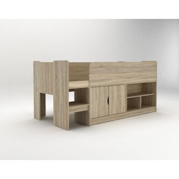 Mid Sleeper Cabin Bed - Wood - L195 x W97.3 x H93 cm - Oak