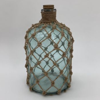 Decorative Bottle/Vase-Aqua - Glass - L16 x W16 x H33 cm