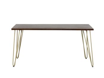 Dark Gold Dining Table - Solid Mango Wood - L85 x W160 x H76 cm