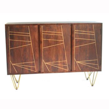 Dark Gold Large Sideboard - Solid Mango Wood - L40 x W135 x H85 cm