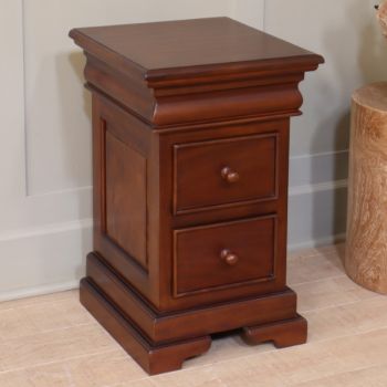 French Louis Philippe Sleigh Style 2-3 Drawer Bedside - Mahogany Wood - L45 x W40 x H65 cm