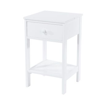 Options Shaker, 1 Drawer Petite Bedside Cabinet - MDF - 30 x 30 x 49 cm - White