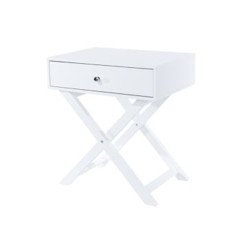 Options Leg 1 Drawer Petite Bedside Cabinet - MDF - 55 x 40 x 60 cm - White