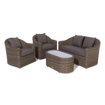 Bunbury Sofa Set Rattan Garden furniture - Timber - L80 x W138 x H80 cm