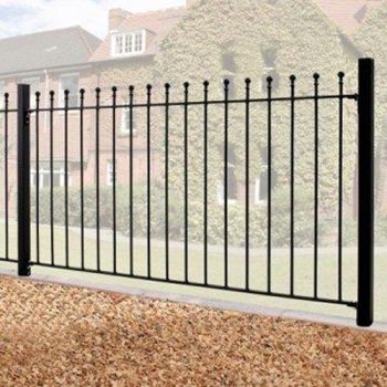 Manor Fence Panel - Solid Steel - FIts Gap of 1830 mm x 915 mm High - Electro Galvanised/Black Powder Coated