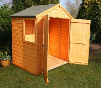 Bute Shiplap Apex 6 x 4 Feet Dip Treated Garden Shed Double Door with One Opening Window