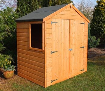 Bute Shiplap Apex 6' x 4' Dip Treated Garden Shed Double Door with One Opening Window