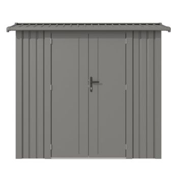 8 x 4 Feet Brentvale Premium Apex Shed - Metal/Steel - L113 x W232 x H204 cm - Metallic Grey Finish