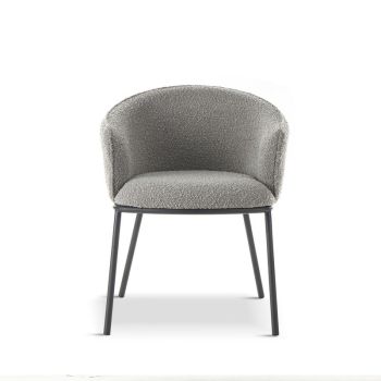 DUKE Boucle Dining Chair - L61.5 x W62.5 x H78 cm - Grey