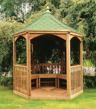 Brompton Medium Tiled Gazebo - Pressure Treated Timber - L240 x W240 x H295 cm