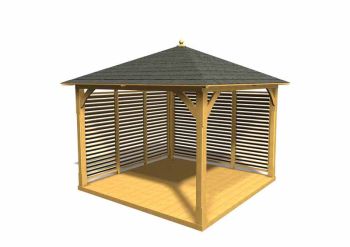 Floor & 6 Venetian Panels for Cotswold Canopy (3.34mx3.34m) - ONLY AVAILABLE WITH PURCHASE OF COTSWOLD CANOPY (3.34x3.34m)