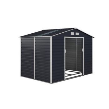 Cambridge Shed - Style 3 - Galvanised Steel - H277 x W319 x L198 cm - Grey