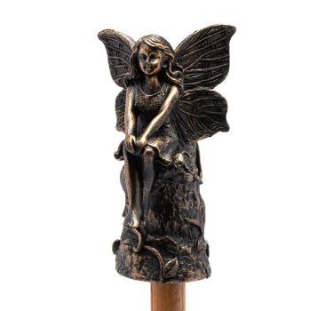 Fairy Sitting On Tree Stump Stake or Cane Topper