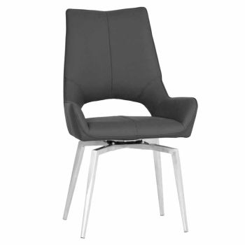 Swivel Chair - PU - L63.5 x W56 x H94 cm - Dark Grey