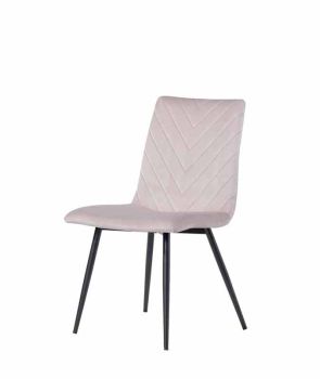 Retro Dining Chair - Velvet - L54.5 x W44 x H89 cm - Taupe