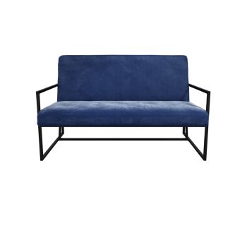 Chance Sofa - Velvet/Metal - L78 x W132.5 x H83 cm - Oxford Blue - Partially Assembled