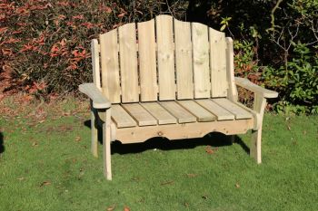Alton Manor Wooden Bench Garden Seat - L70 x W150 x H100 cm - Fully Assembled