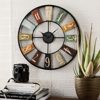 Archie Industrial Style Clock - Metal - W48 x H48 cm