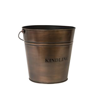 Kindling Bucket - Iron - L33 x W32 x H30.5 cm - Copper