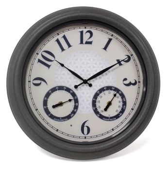 Station Clock - Stone - L46 x W8 x H46 cm - Grey 