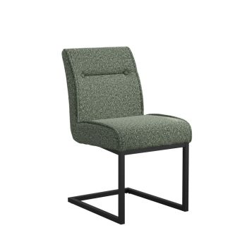 Cleaver Dining Chair (Pack of 2) - Tweed/Metal - L62 x W48 x H90 cm - Desert Sage/Black - Partially Assembled