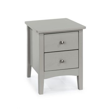 2 Petite Drawer Bedside Cabinet - MDF - 38 x 38 x 49 cm - Grey