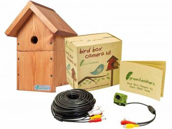 Green Feathers DIY Bird Box with Wired Camera Kit