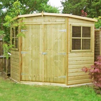 Pressure Treated Corner Shed Shiplap Garden Shed Approx 7 x 7 Feet
