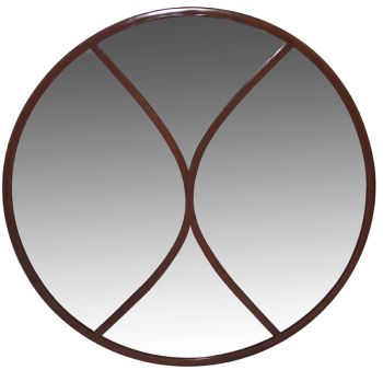 Circular Outdoor Mirror - Glass - L1.5 x W90 x H90 cm - Natural Rust