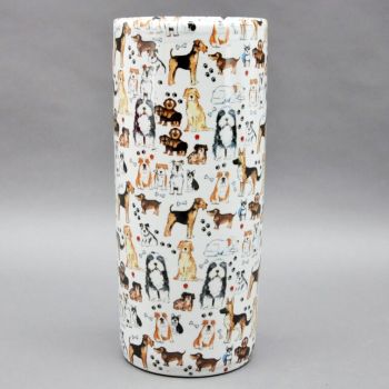 Round Assorted Breeds Dogs Umbrella Stand  - Vase - L20 x W20 x H46 cm
