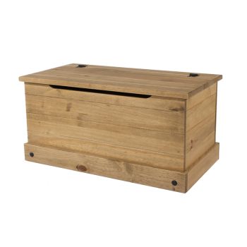 Corona Storage Trunk - Pine - 91 x 49.5 x 46 cm - Antique Waxed Pine