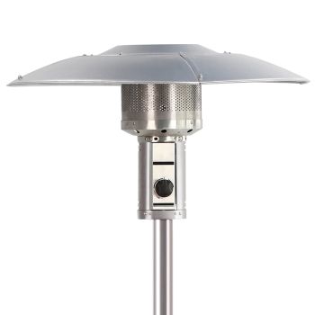 County 8.8Kw Gas Patio Heater - Includes Free Cover - Stainless Steel - L82 x W82 x H219 cm - Silver
