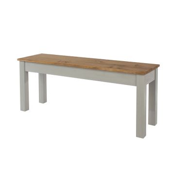 Linea Bench for 1200 mm Table - Pine - L30 x W105 x H45 cm - Grey/Antique Waxed Pine - Flat Packed