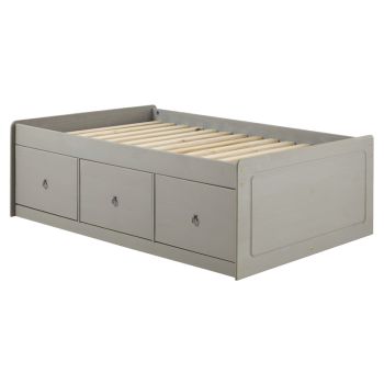 Corona Grey & Antique Waxed Pine 3'0" Cabin Bed with 3 Drawers