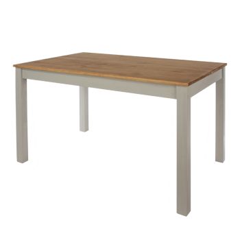 Linea 1500 mm Rectangular Dining Table - Pine - L75 x W150 x H75 cm - Grey/Antique Waxed Pine - Flat Packed