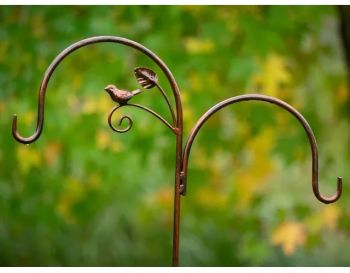 Bird and Leaf Double Shepherd's Crook - L61 x H183 cm