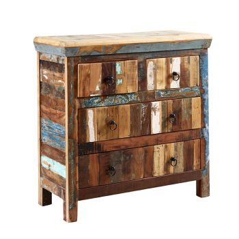 Coastal 4 Drawer Chest - Wood - L40 x W90 x H90 cm