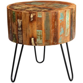 Coastal Drum Side Table - Wood - L45 x W45 x H60 cm
